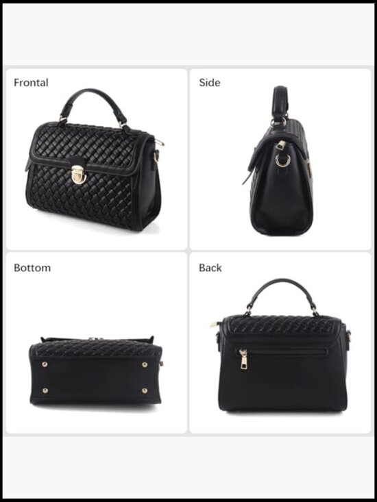 Leather Linked Crossbody Bag - Thistle Farms Vegan Leather Handwoven Satchel Crossbody Bag with Chain Strap